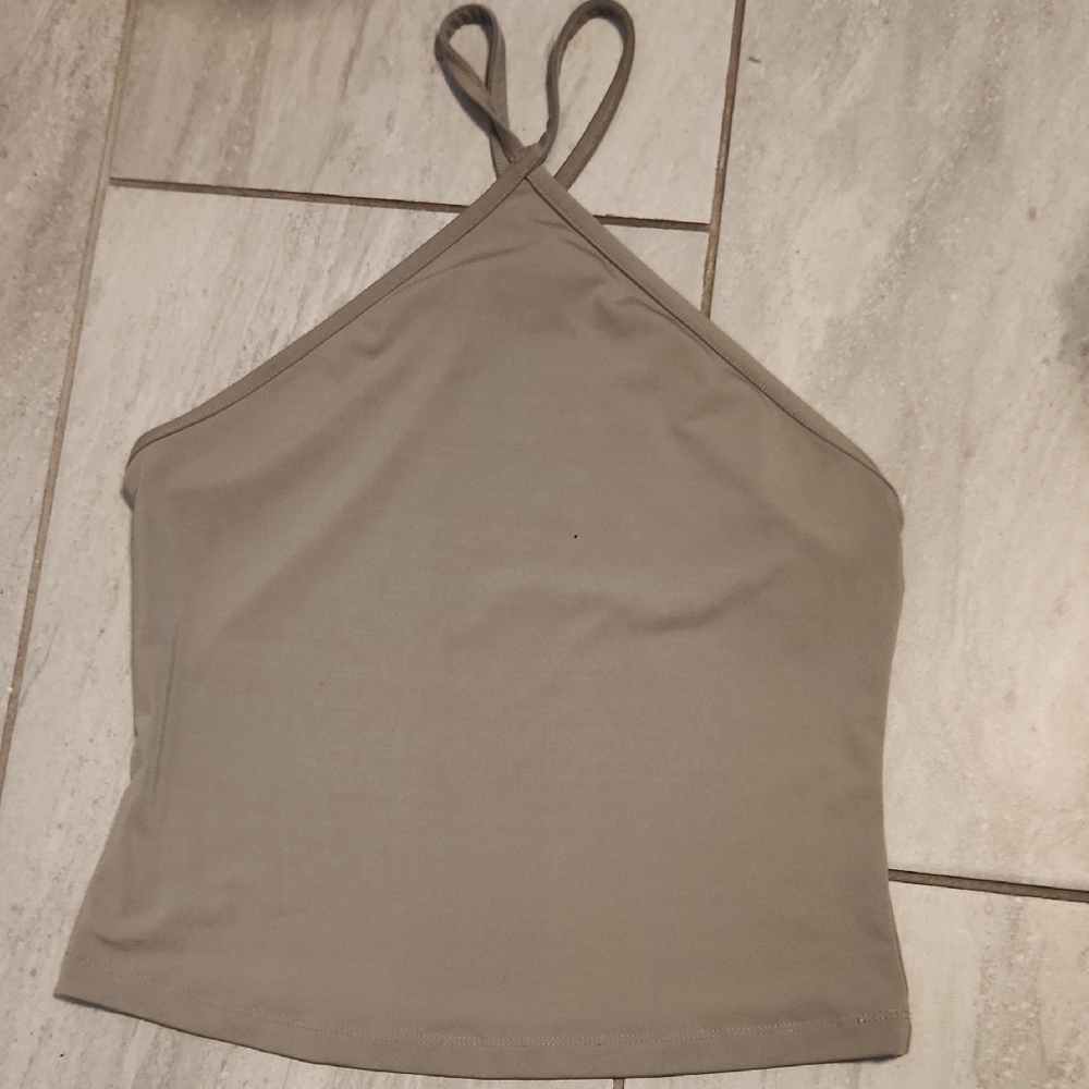 Elegant Tan Halter Top